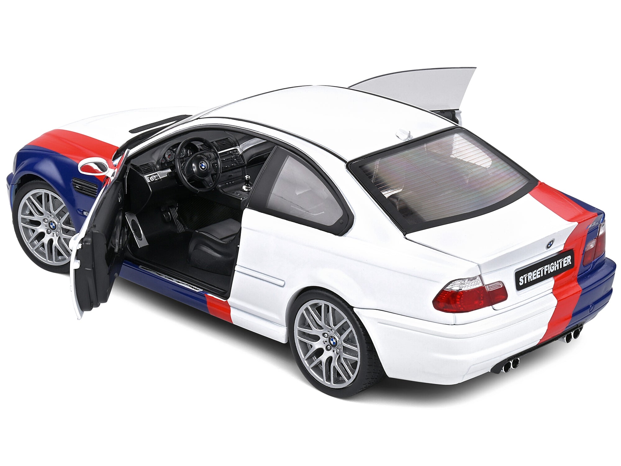 2000 BMW E46 M3 "Streetfighter" White with Blue and Red Graphics 1/18 Diecast Model Car by Solido Solido