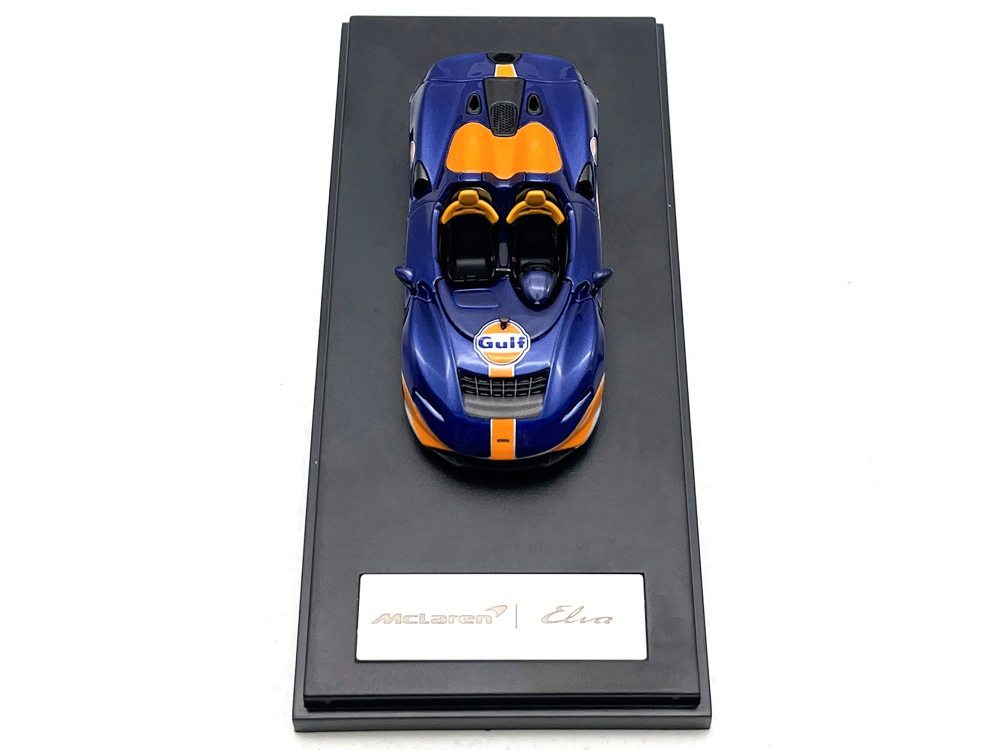 McLaren Elva Convertible Dark Blue Metallic with Orange Accents "Gulf Oil" 1/64 Diecast Model Car by LCD Models LCD Models