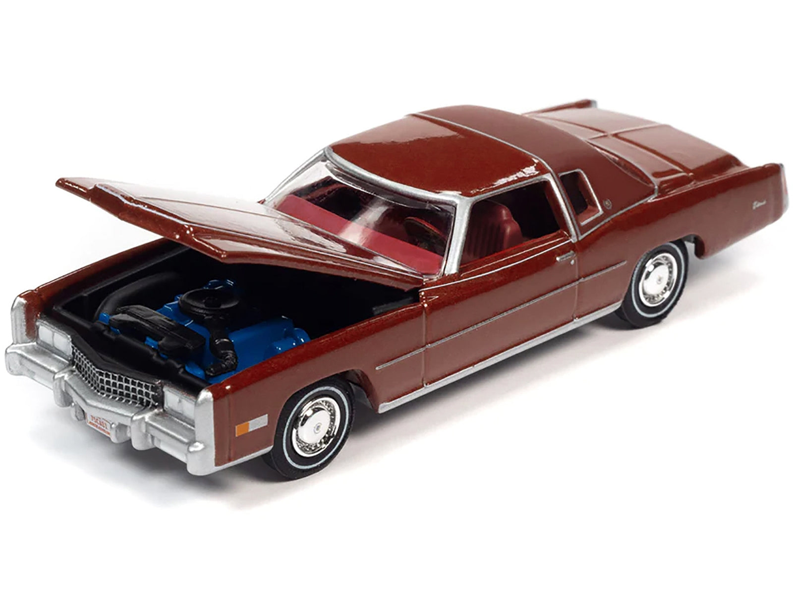 1975 Cadillac Eldorado Firethorn Red Metallic with Rear Section of Roof Matt Dark Red "Luxury Cruisers" Limited Edition to 14910 pieces Worldwide 1/64 Diecast Model Car by Auto World Autoworld