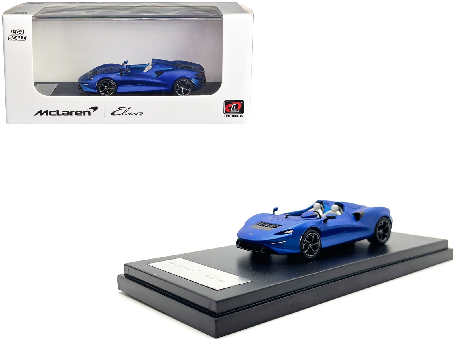 McLaren Elva Convertible Matt Blue Metallic 1/64 Diecast Model Car by LCD Models LCD Models