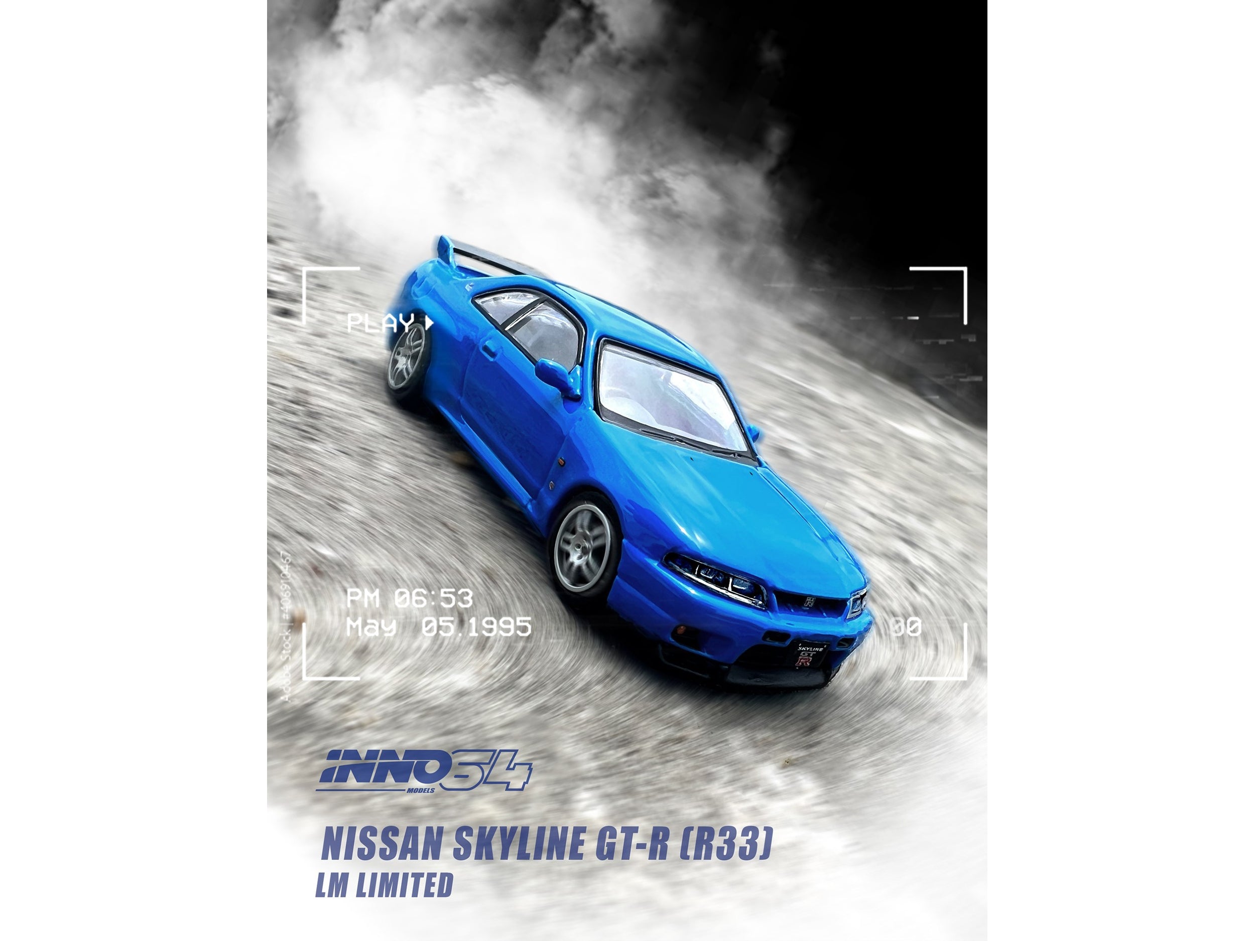 Nissan Skyline GT-R (R33) RHD (Right Hand Drive) Blue "LM Limited" 1/64 Diecast Model Car by Inno Models Inno Models