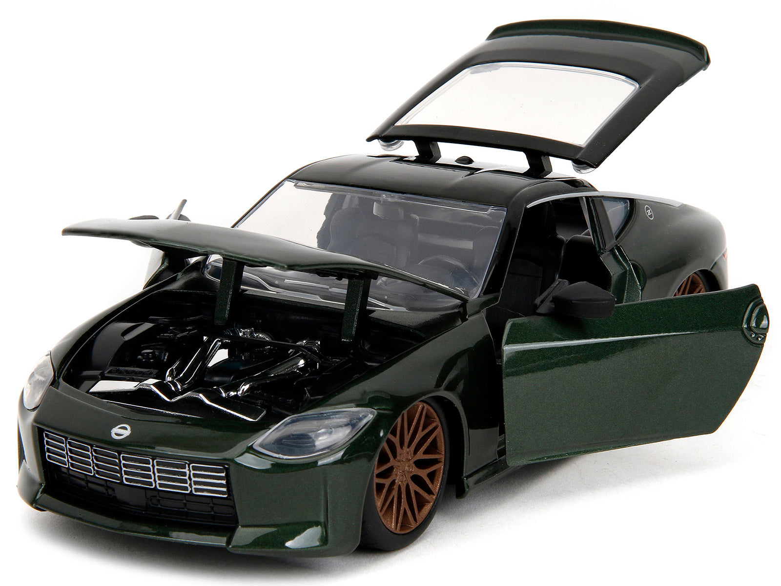 2023 Nissan Z Dark Green Metallic with Black Top "Fast X" (2023) Movie "Fast & Furious" Series 1/24 Diecast Model Car by Jada Jada