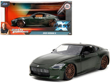 Load image into Gallery viewer, 2023 Nissan Z Dark Green Metallic with Black Top &quot;Fast X&quot; (2023) Movie &quot;Fast &amp; Furious&quot; Series 1/24 Diecast Model Car by Jada Jada
