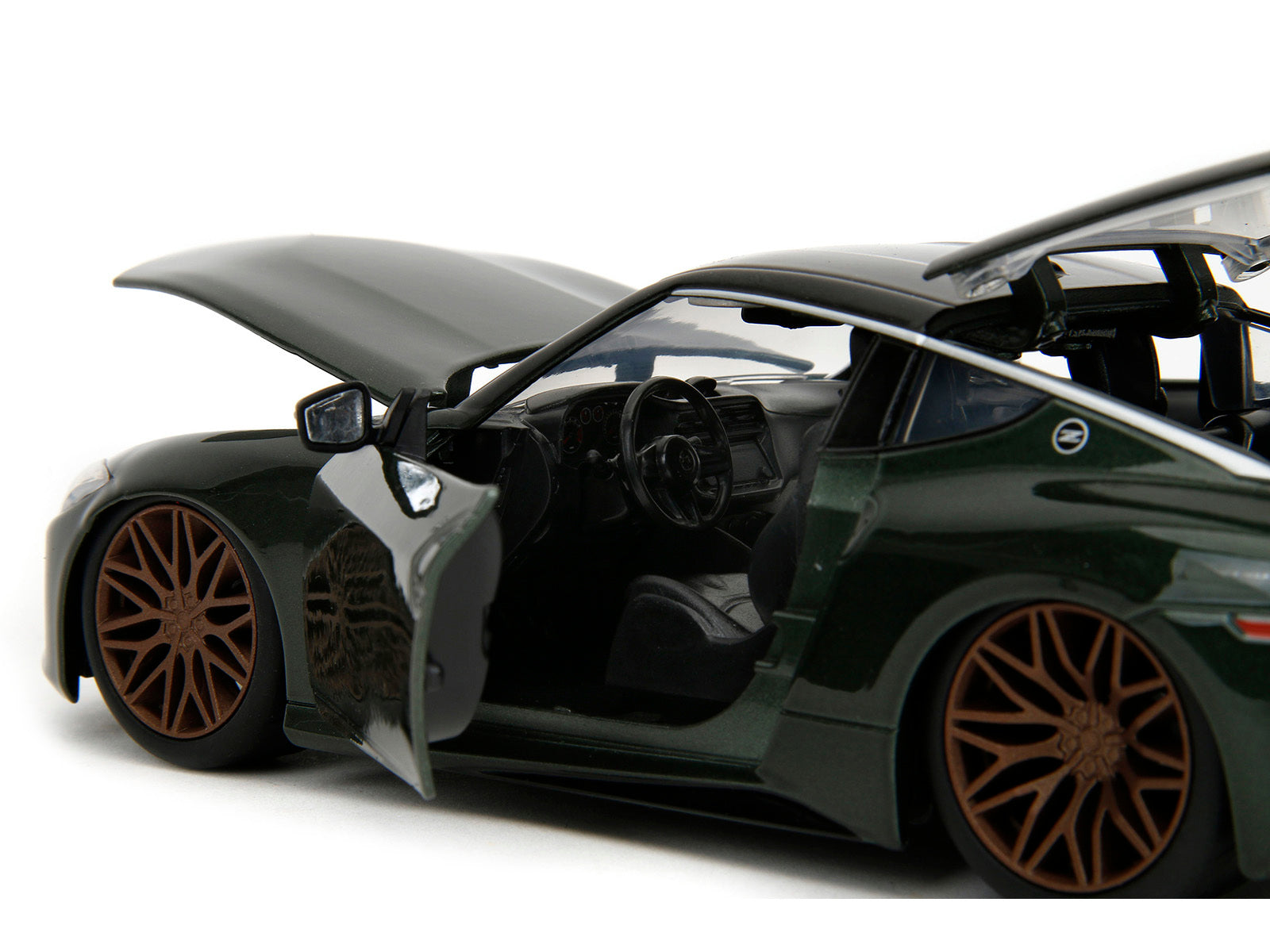 2023 Nissan Z Dark Green Metallic with Black Top "Fast X" (2023) Movie "Fast & Furious" Series 1/24 Diecast Model Car by Jada Jada