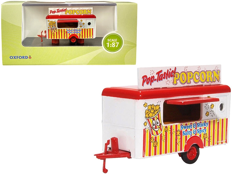 Mobile Food Trailer "Popcorn" 1/87 (HO) Scale Diecast Model by Oxford Diecast Oxford Diecast