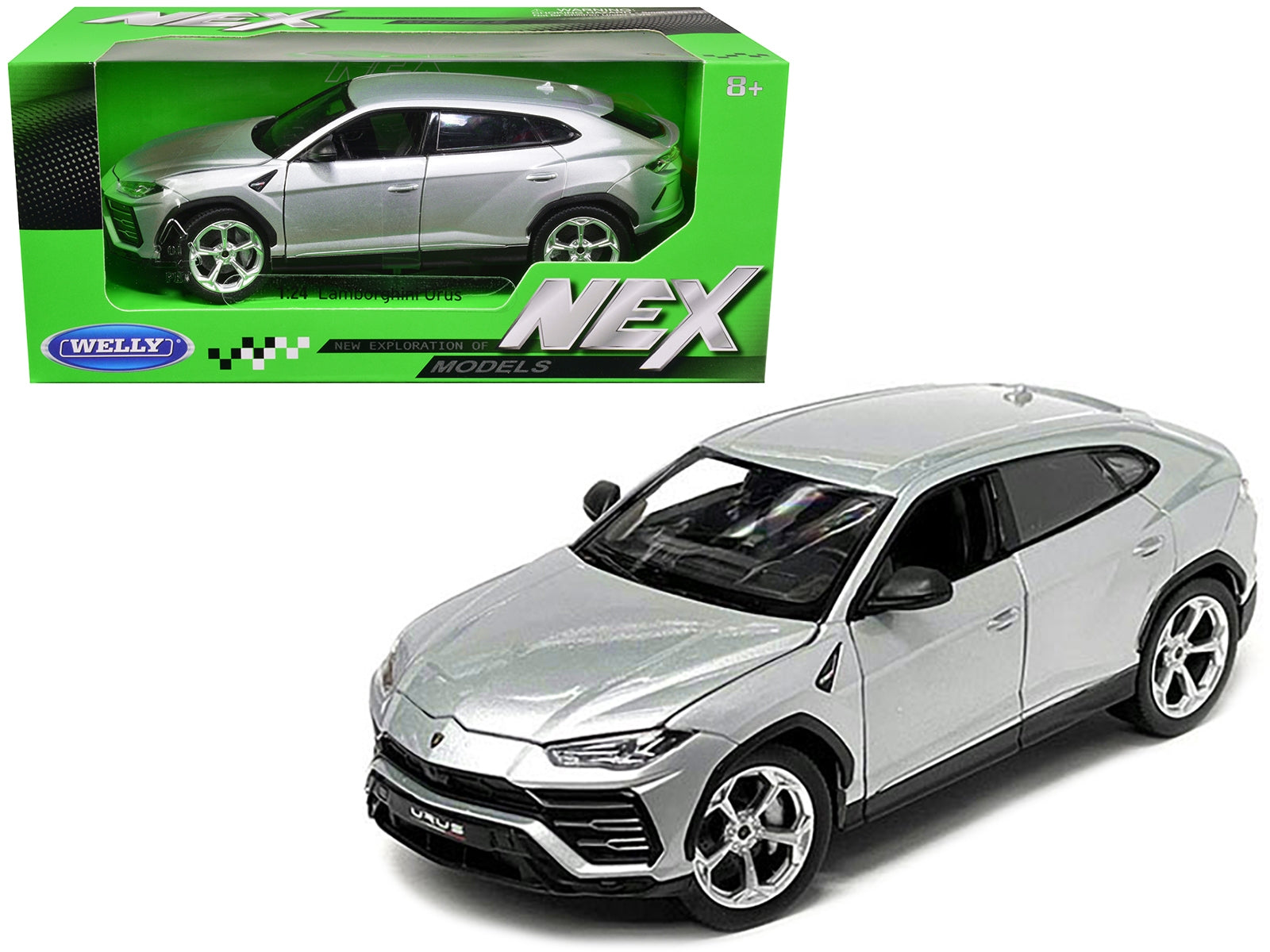 Lamborghini Urus Gray Metallic "NEX Models" 1/24 Diecast Model Car by Welly Welly