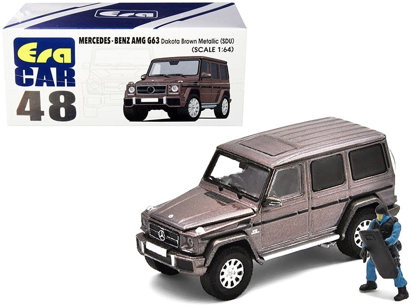 Mercedes Benz G63 (SDU) Dakota Brown Metallic with Officer Figurine 1/64 Diecast Model Car by Era Car Era Car