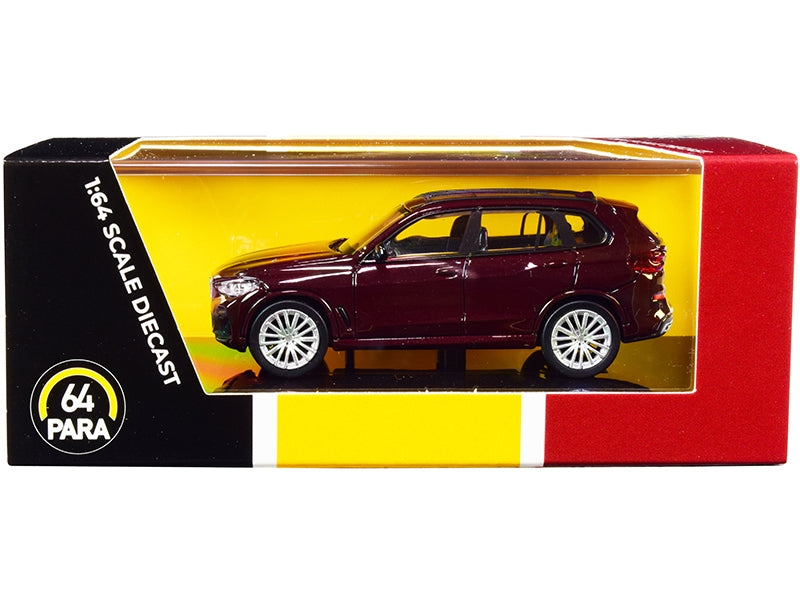 BMW X5 (G05) with Sunroof Ametrine Red Metallic 1/64 Diecast Model Car by Paragon Paragon