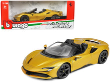 Load image into Gallery viewer, Ferrari SF90 Spider Gold Metallic &quot;Race + Play&quot; Series 1/18 Diecast Model Car by Bburago Bburago
