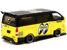 Load image into Gallery viewer, Toyota Hiace Widebody Van RHD (Right Hand Drive) #99 &quot;Mooneyes Team Van&quot; Yellow and Black with Graphics &quot;Hobby43&quot; 1/43 Diecast Model Car by Tarmac Works Tarmac Works
