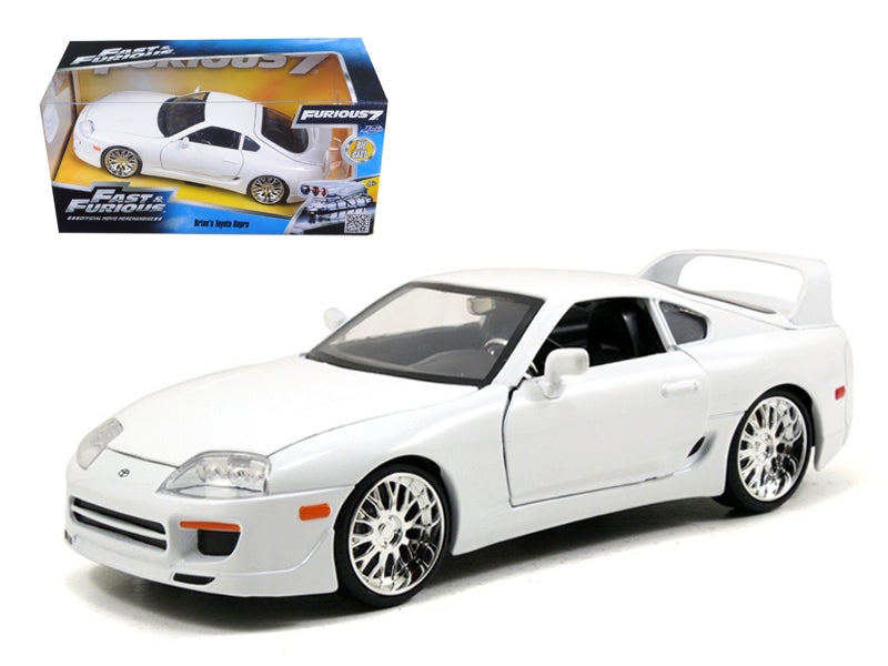 Brian's Toyota Supra White "Fast & Furious" Movie 1/24 Diecast Model Car by Jada Jada