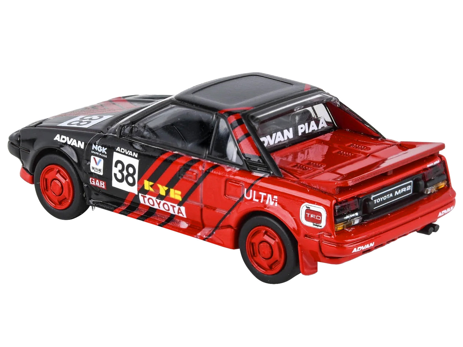 1985 Toyota MR2 MK1 RHD (Right Hand Drive) #38 Red and Black "Autocross Livery" 1/64 Diecast Model Car by Paragon Models Paragon