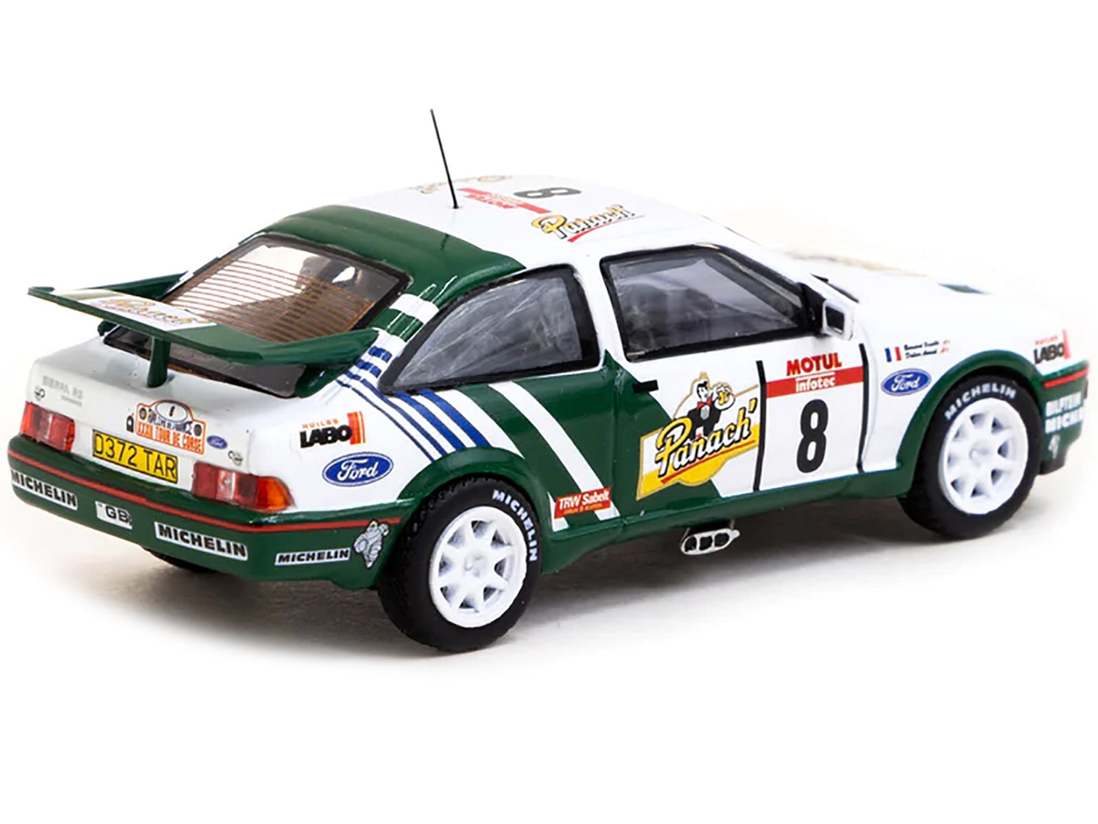 Ford Sierra RS Cosworth #8 Didier Auriol - Bernard Occelli Winner "Tour de Corse - Rallye de France" (1988) "Hobby64" Series 1/64 Diecast Model Car by Tarmac Works Tarmac Works