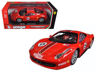 Ferrari 458 Challenge #5 Red 1/24 Diecast Model Car by Bburago Bburago