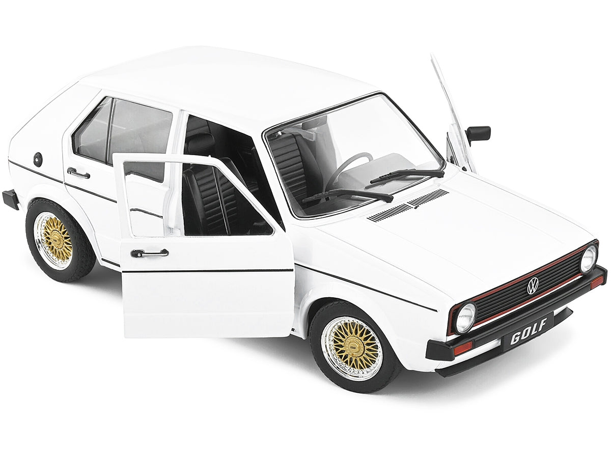 1983 Volkswagen Golf L Custom White with Gold Wheels 1/18 Diecast Model Car by Solido Solido