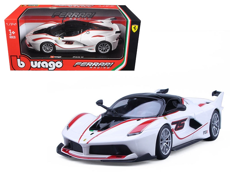 Ferrari Racing FXX-K #75 White 1/24 Diecast Model Car by Bburago Bburago