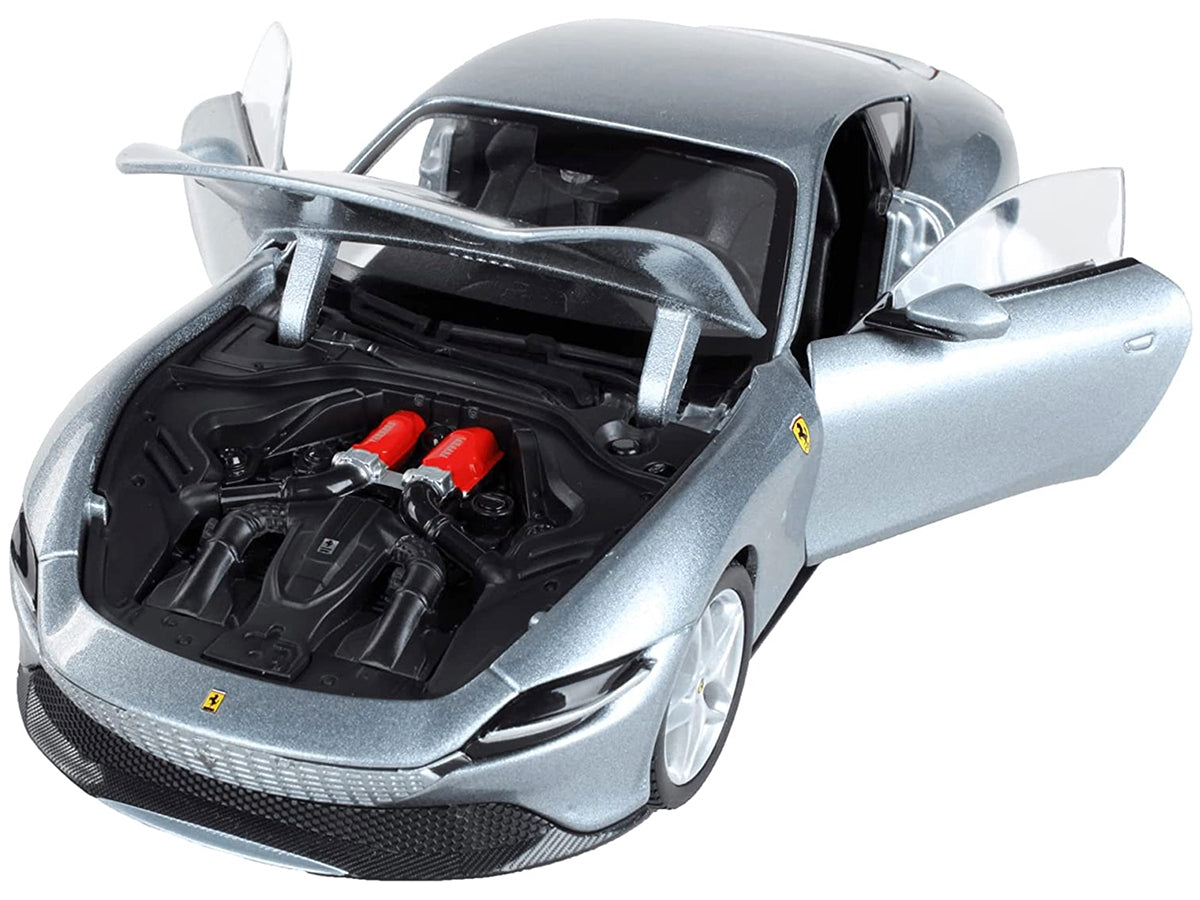 Ferrari Roma Gray Metallic "Race + Play" Series 1/24 Diecast Model Car by Bburago Bburago