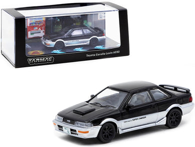 Toyota Corolla Levin AE92 Black and Silver 1/64 Diecast Model Car by Tarmac Works Tarmac Works