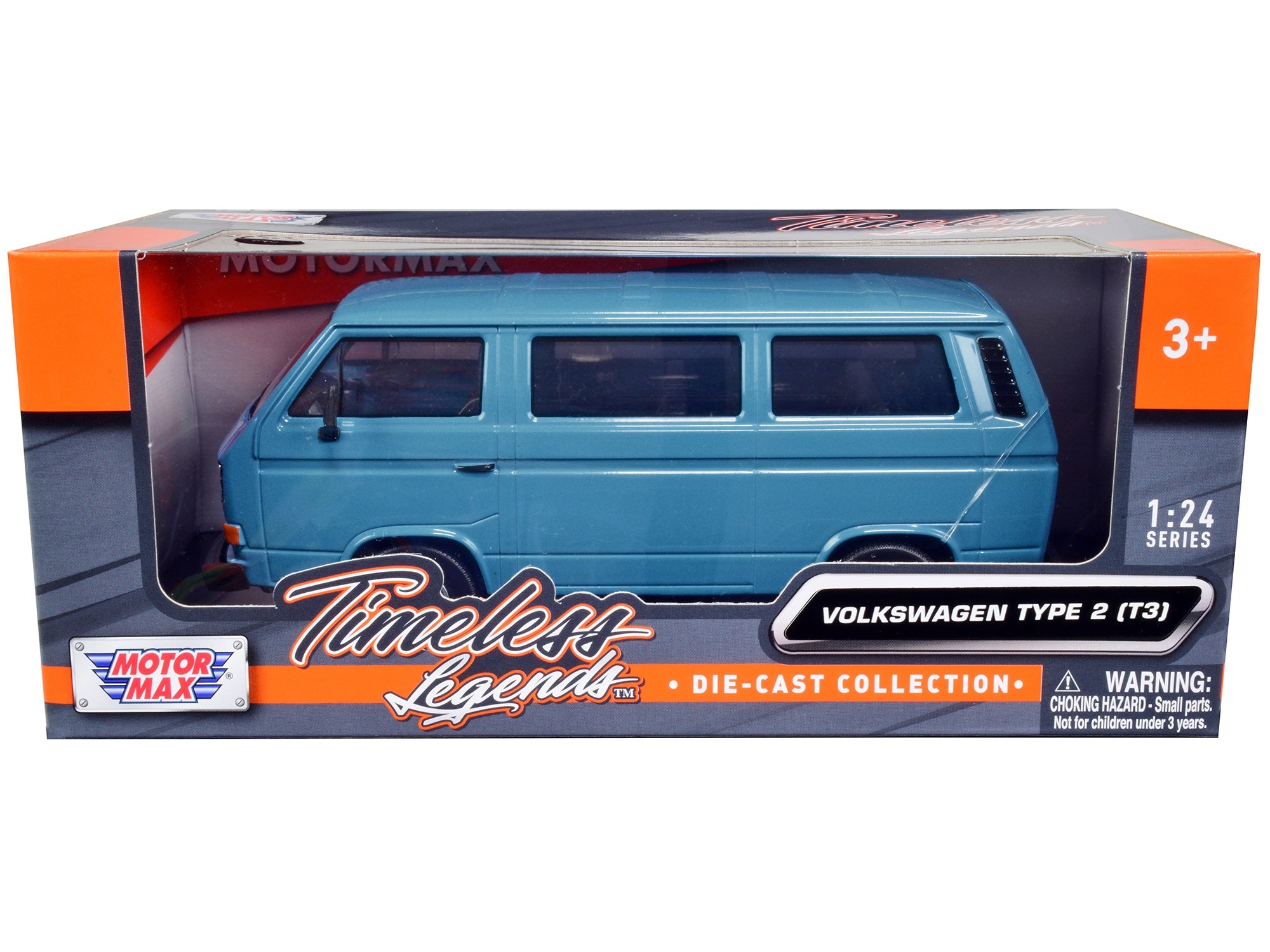 Volkswagen Type 2 (T3) Van Blue "Timeless Legends" Series 1/24 Diecast Model Car by Motormax Motormax