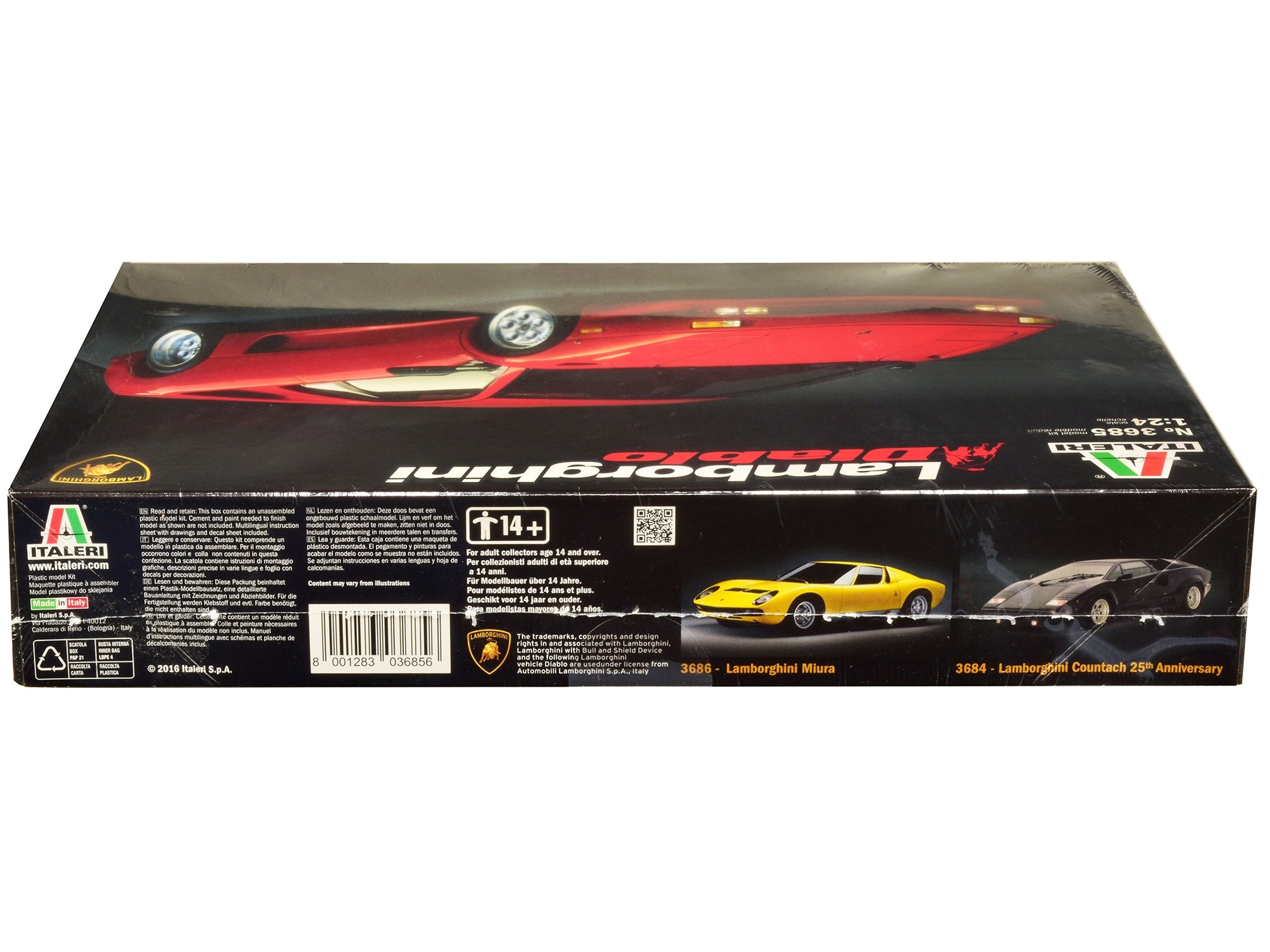 Skill 3 Model Kit Lamborghini Diablo 1/24 Scale Model by Italeri Italeri