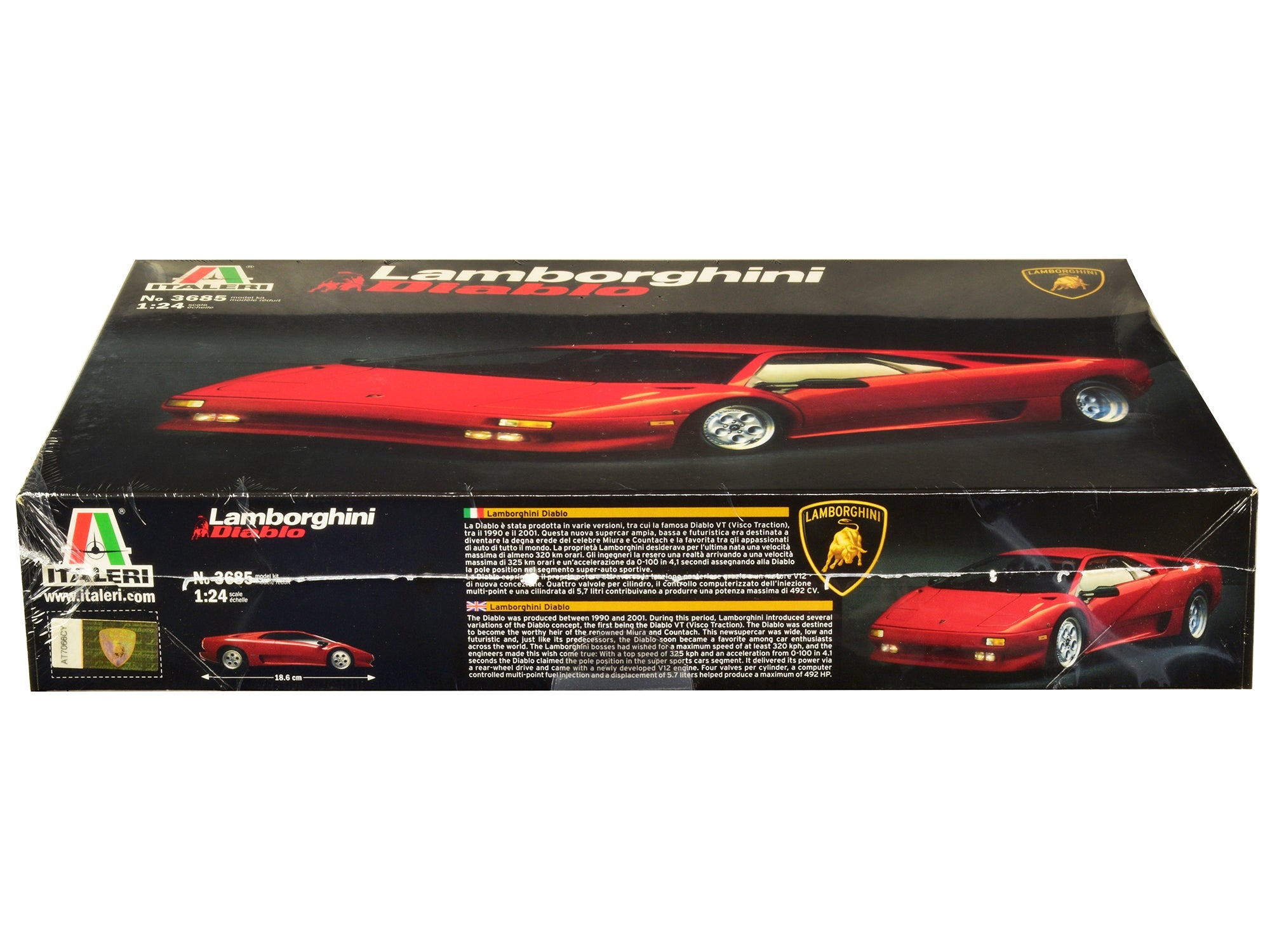 Skill 3 Model Kit Lamborghini Diablo 1/24 Scale Model by Italeri Italeri