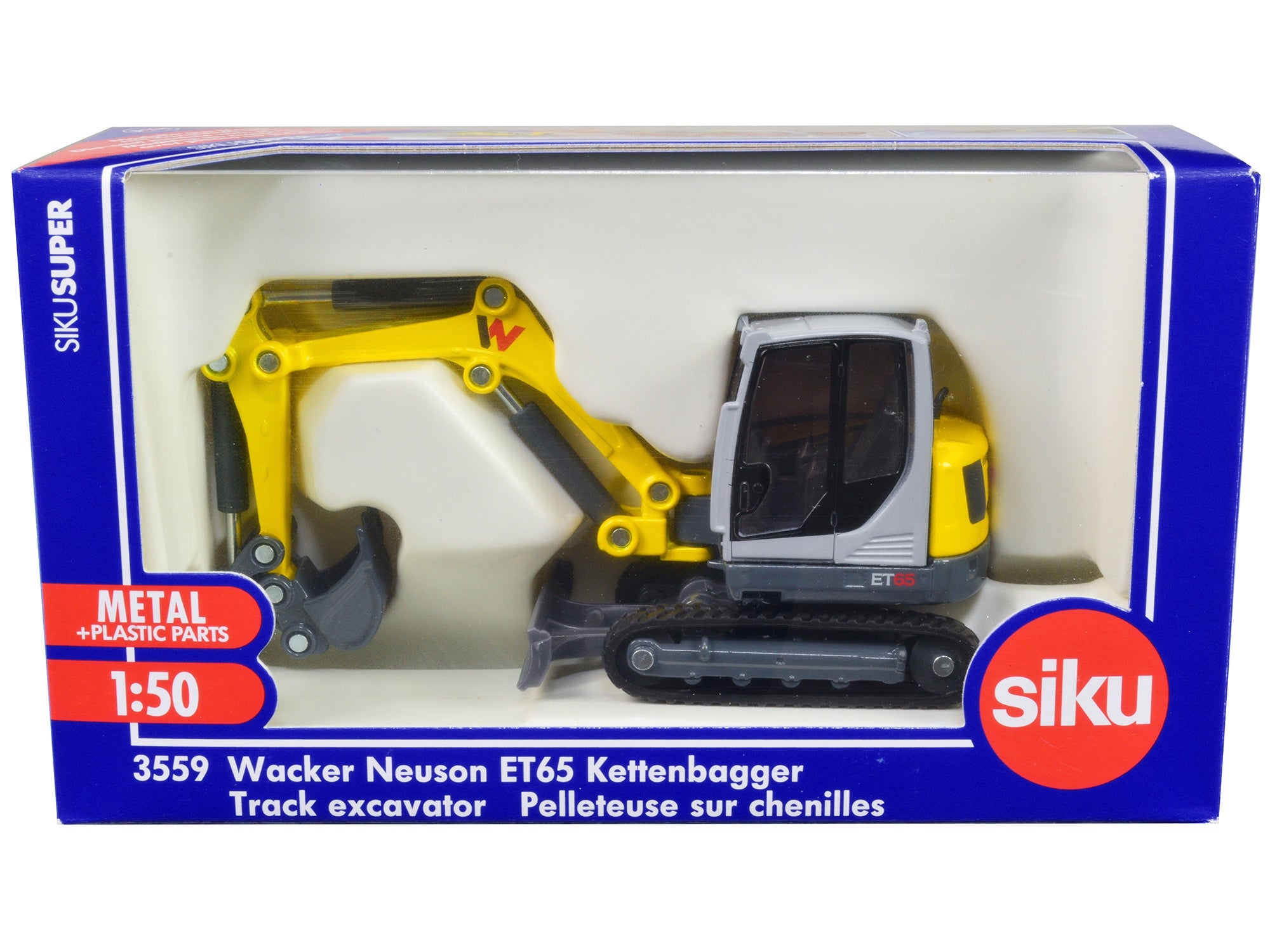 Wacker Neuson ET65 Track Excavator Yellow and Gray 1/50 Diecast Model by Siku SIKU