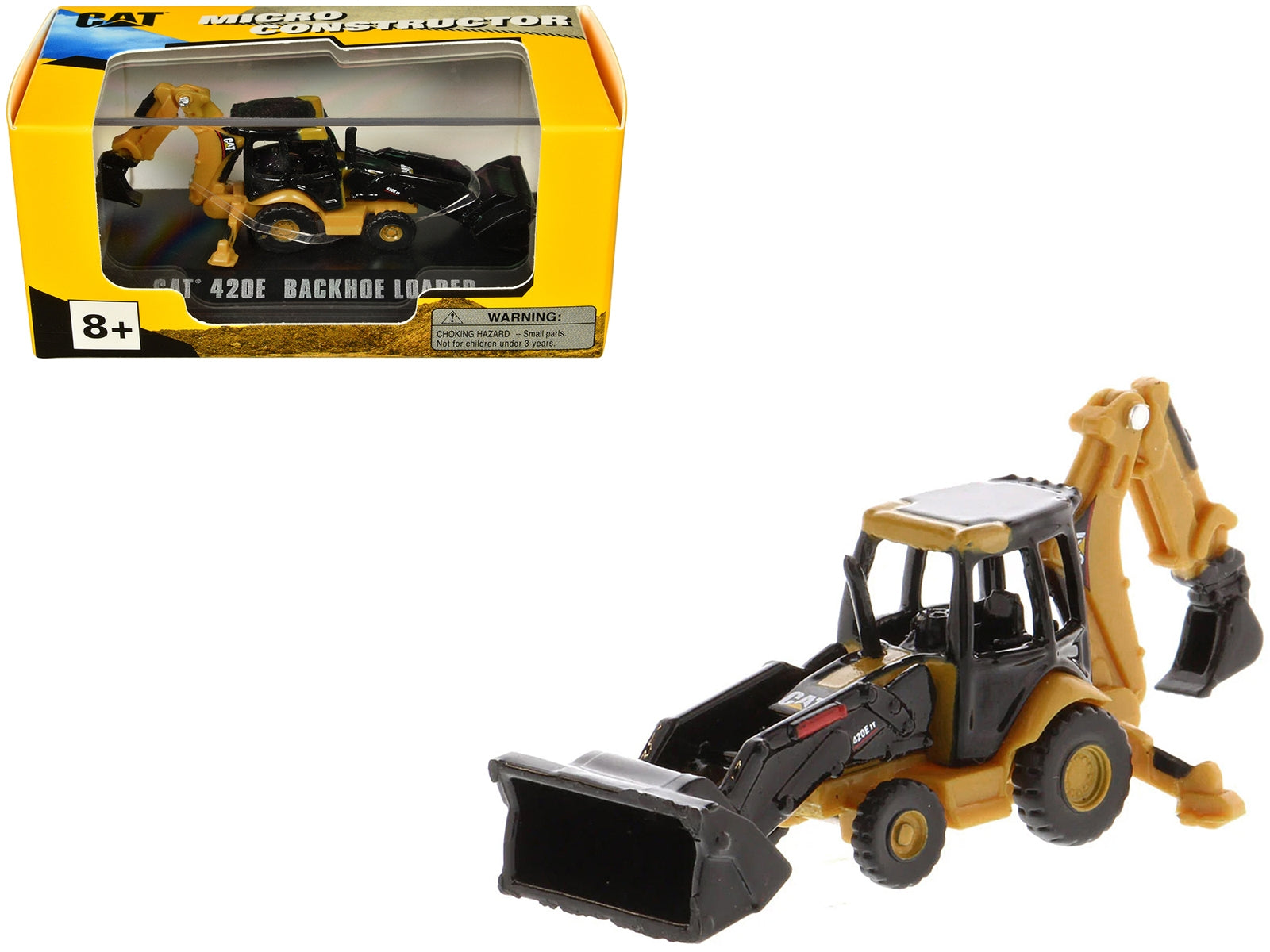 CAT Caterpillar 420E Backhoe Loader Yellow "Micro-Constructor" Series Diecast Model by Diecast Masters Diecast Masters