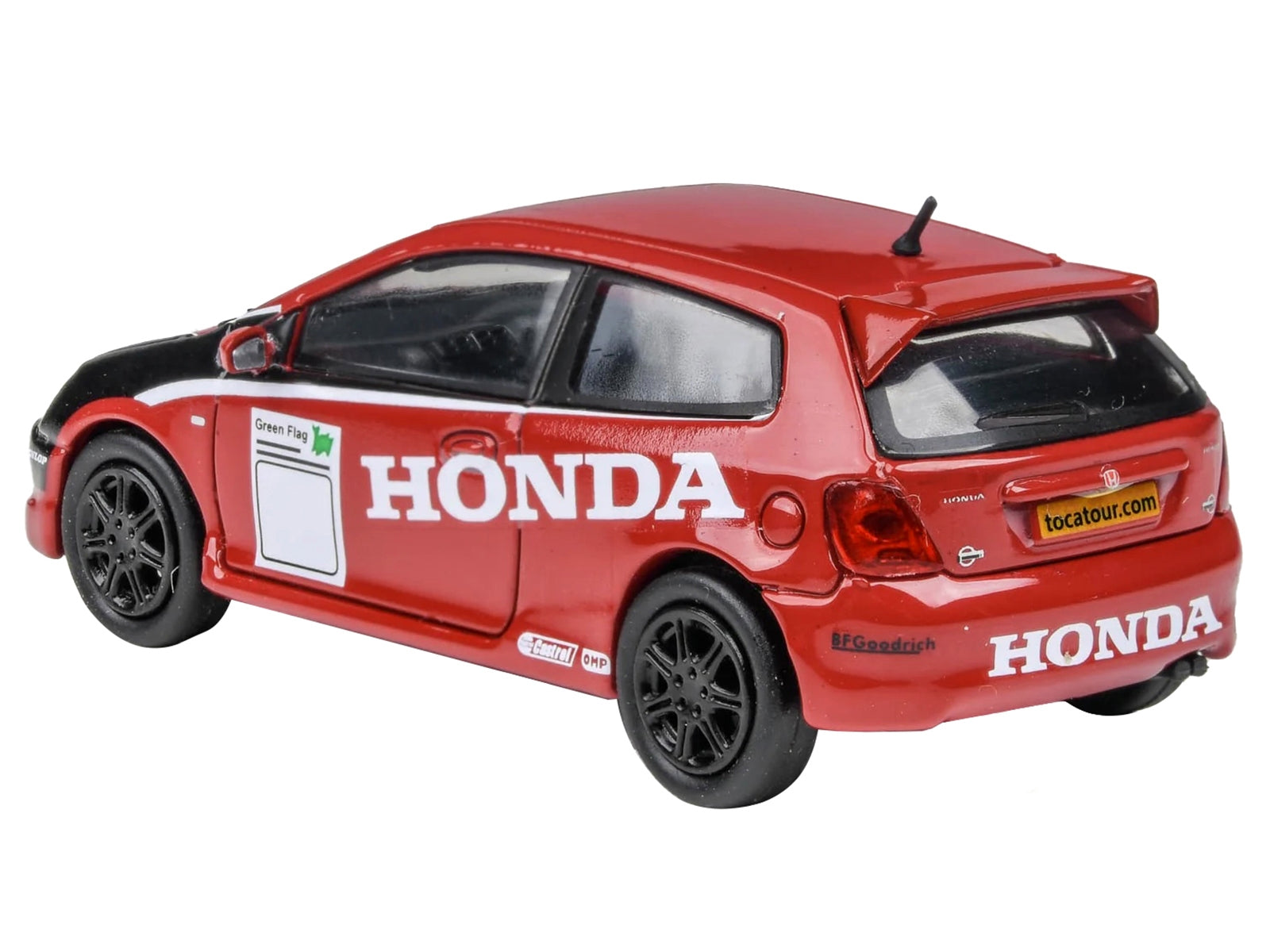 2001 Honda Civic Type R EP3 Red with Graphics "BTCC Honda Racing" 1/64 Diecast Model Car by Paragon Models Paragon