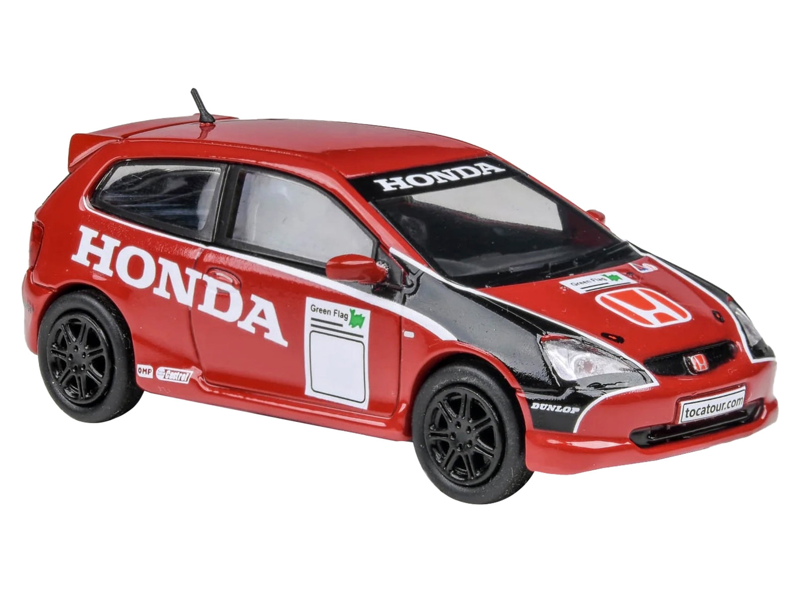 2001 Honda Civic Type R EP3 Red with Graphics "BTCC Honda Racing" 1/64 Diecast Model Car by Paragon Models Paragon