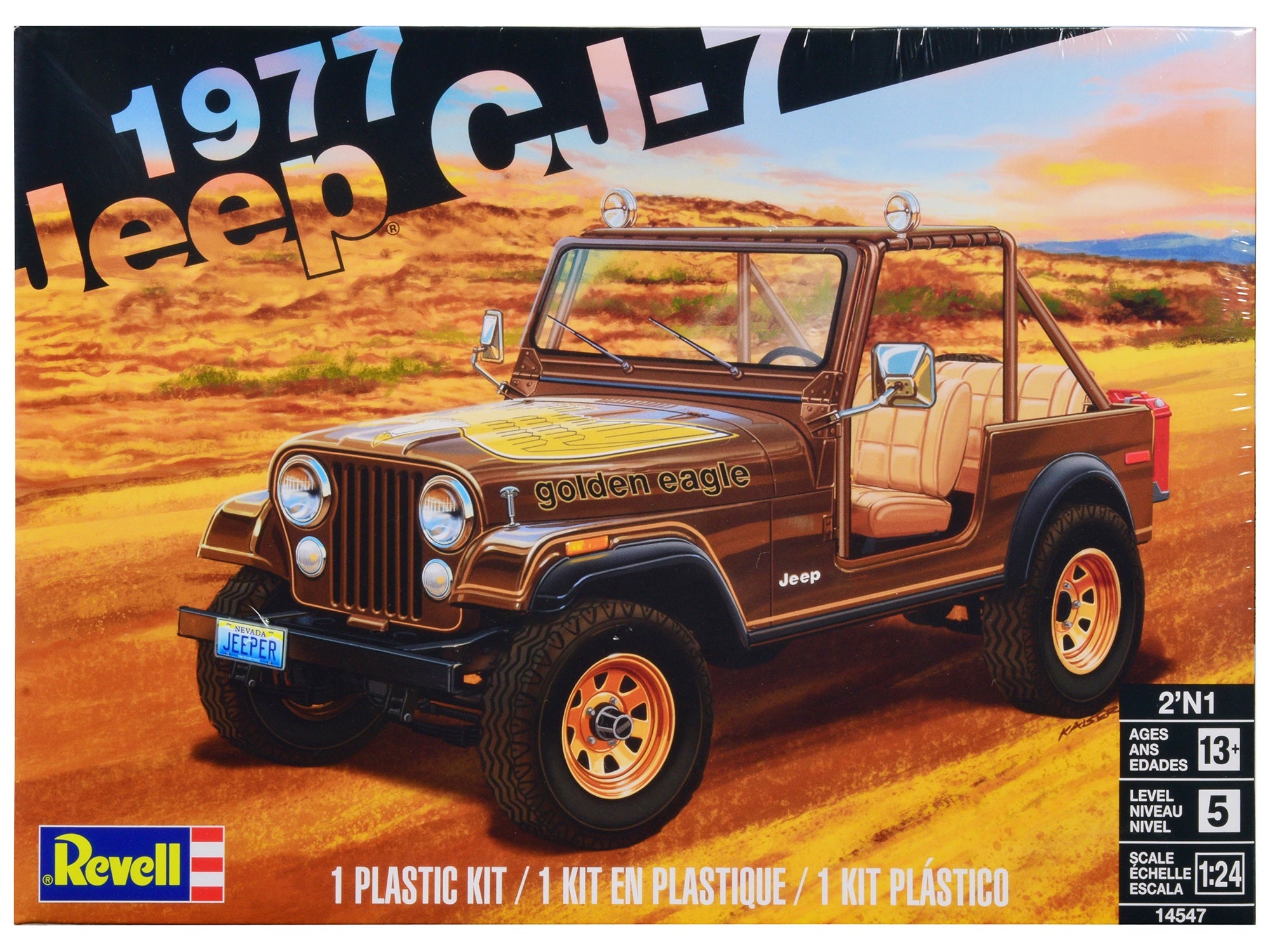 Level 5 Model Kit 1977 Jeep CJ-7 2-in-1 Kit 1/24 Scale Model by Revell Revell