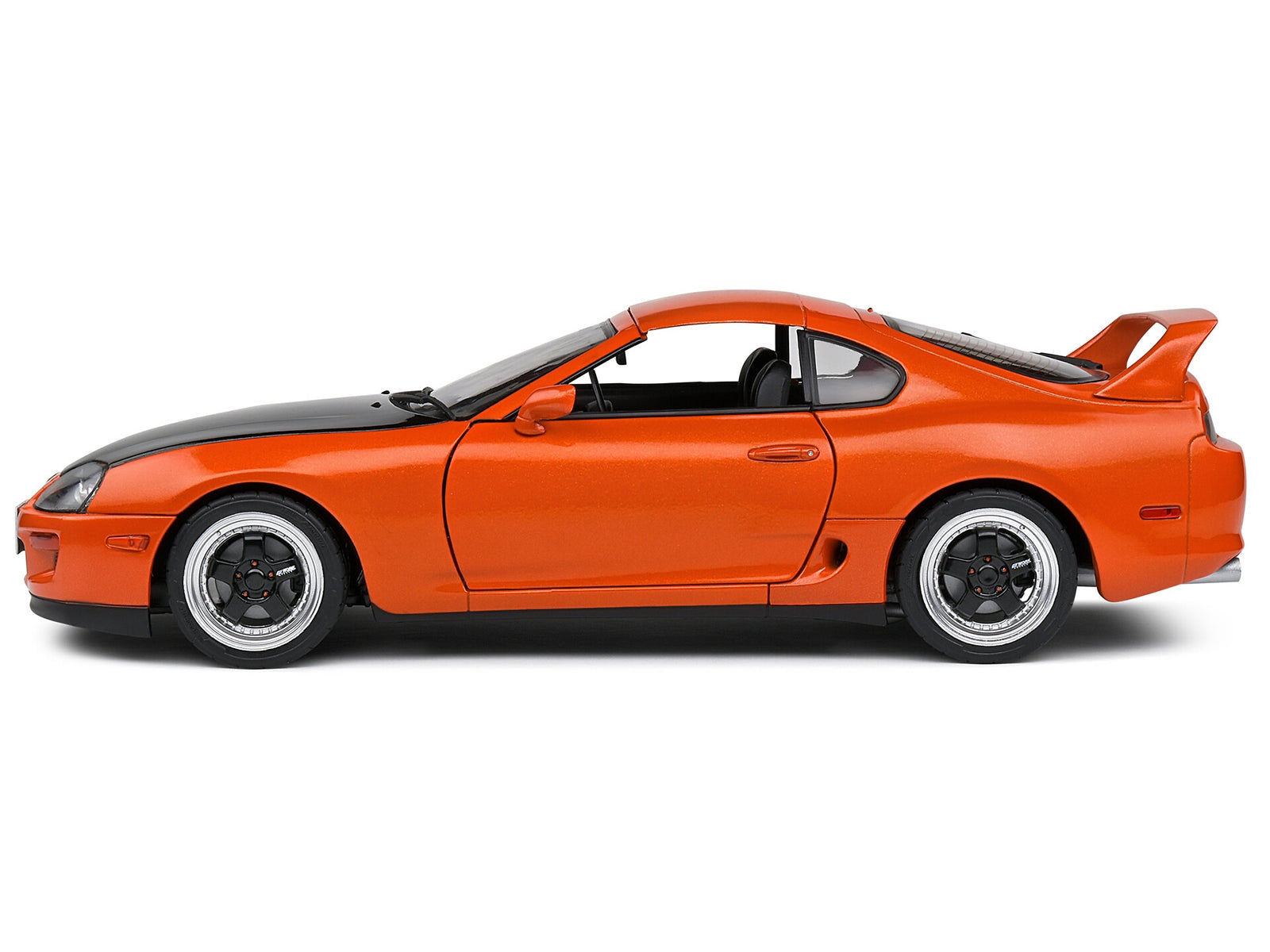 1993 Toyota Supra MK4 (A80) RHD (Right Hand Drive) Orange Metallic with Black Hood 1/18 Diecast Model Car by Solido Solido