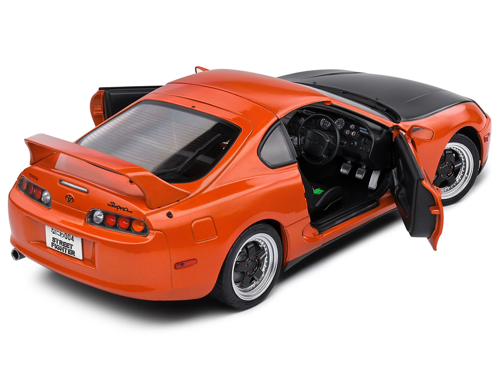 1993 Toyota Supra MK4 (A80) RHD (Right Hand Drive) Orange Metallic with Black Hood 1/18 Diecast Model Car by Solido Solido