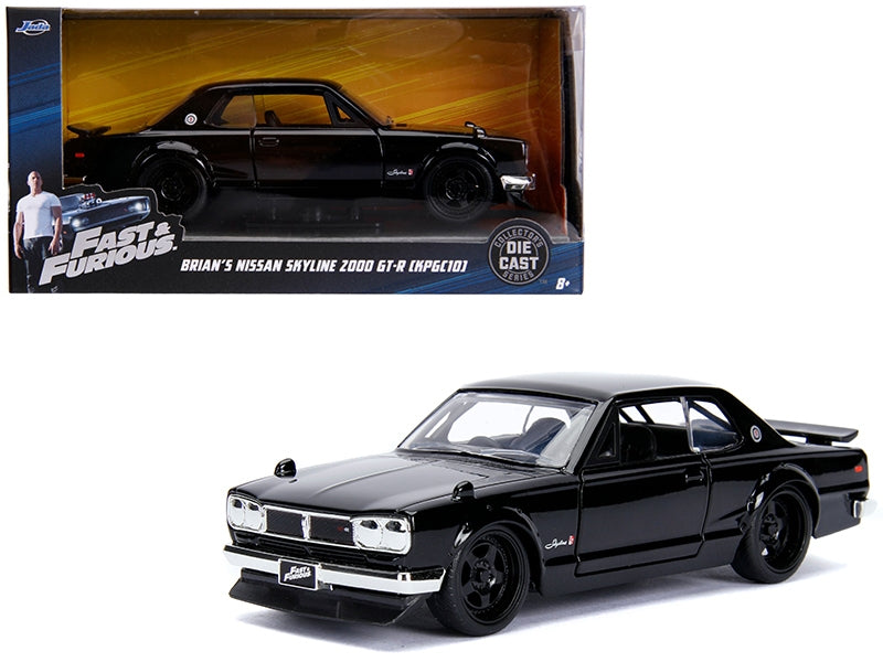 Brian's Nissan Skyline 2000 GT-R (KPGC10) Black "Fast & Furious" Movie 1/32 Diecast Model Car by Jada Jada