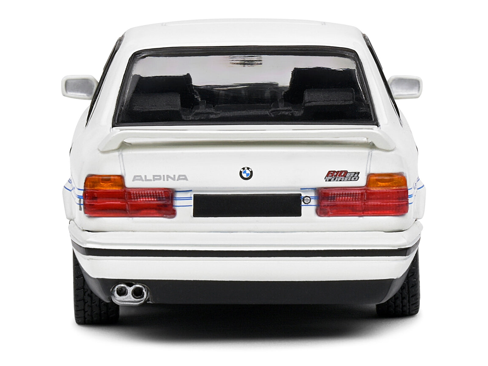 1994 BMW E34 Alpina B10 BiTurbo White with Blue Stripes 1/43 Diecast Model Car by Solido Solido