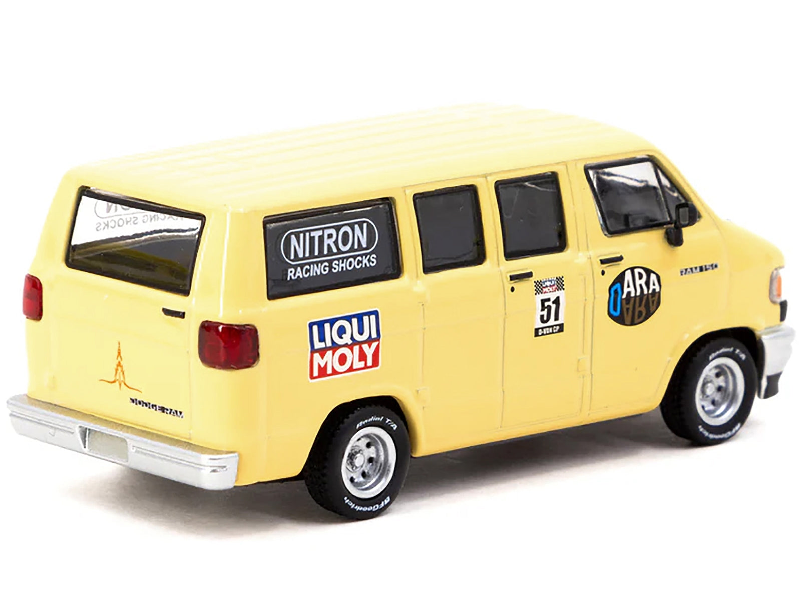 Dodge Ram 150 Van Yellow with Black Hood and Graphics "Global64" Series 1/64 Diecast Model by Tarmac Works Tarmac Works