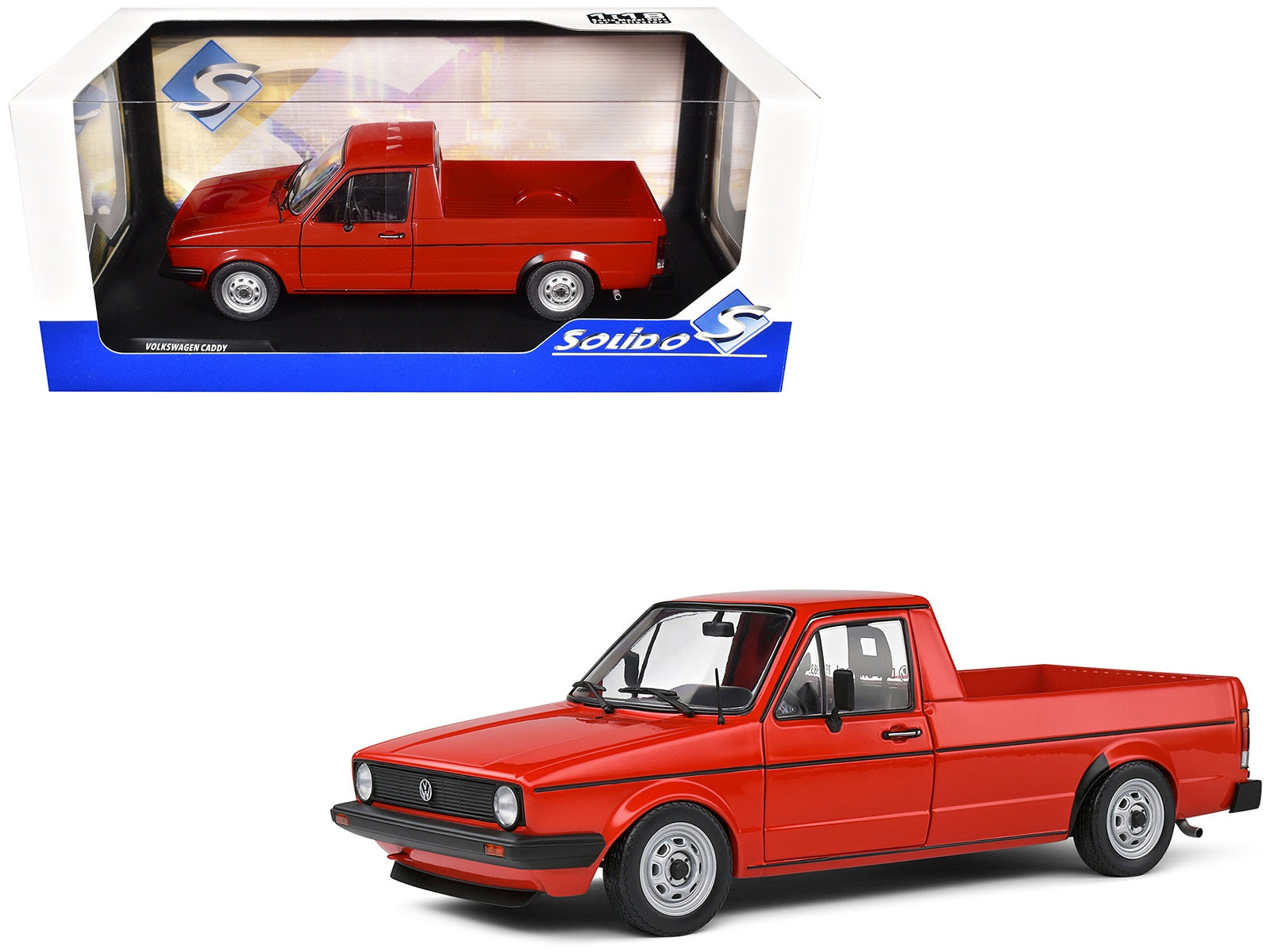 1983 Volkswagen Caddy MK 1 Pickup Truck Mars Red 1/18 Diecast Model Car by Solido Solido