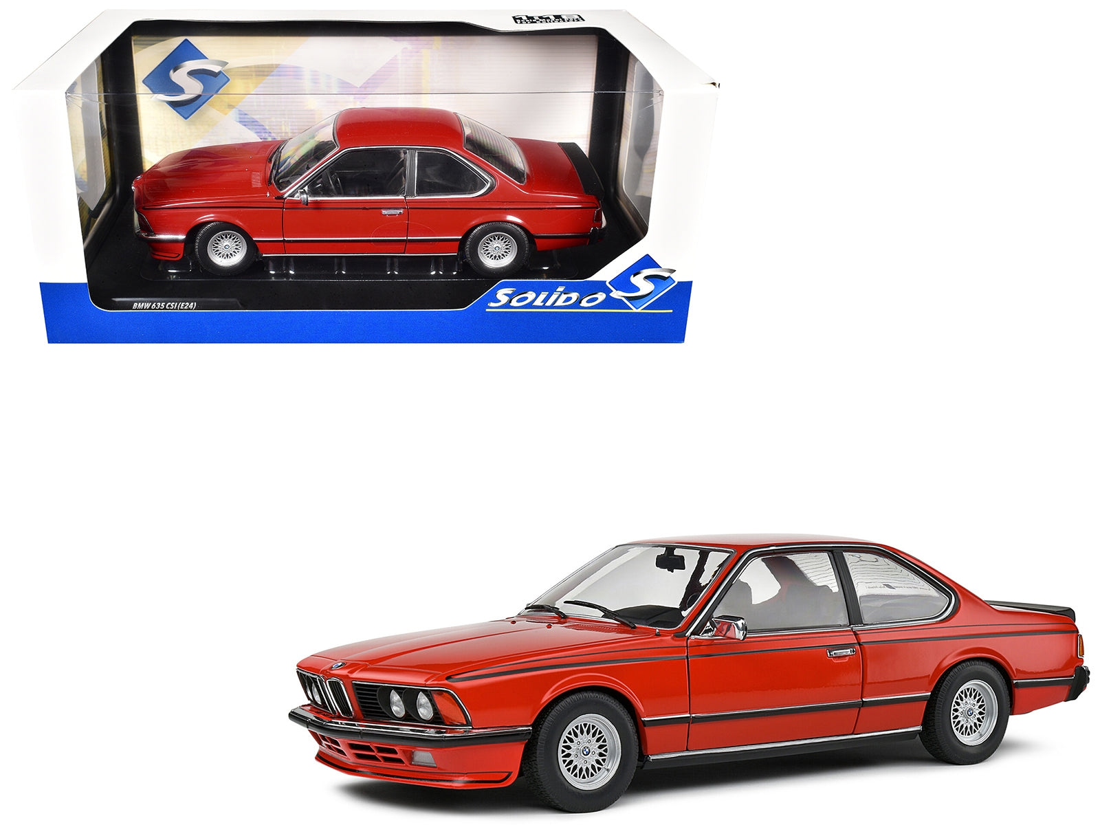 1984 BMW 635 CSI (E24) Henna Red 1/18 Diecast Model Car by Solido Solido