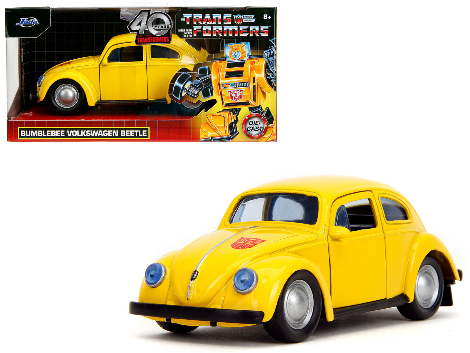 Volkswagen Beetle "Bumblebee" Yellow "Transformers" "Hollywood Rides" Series 1/32 Diecast Model Car by Jada Jada