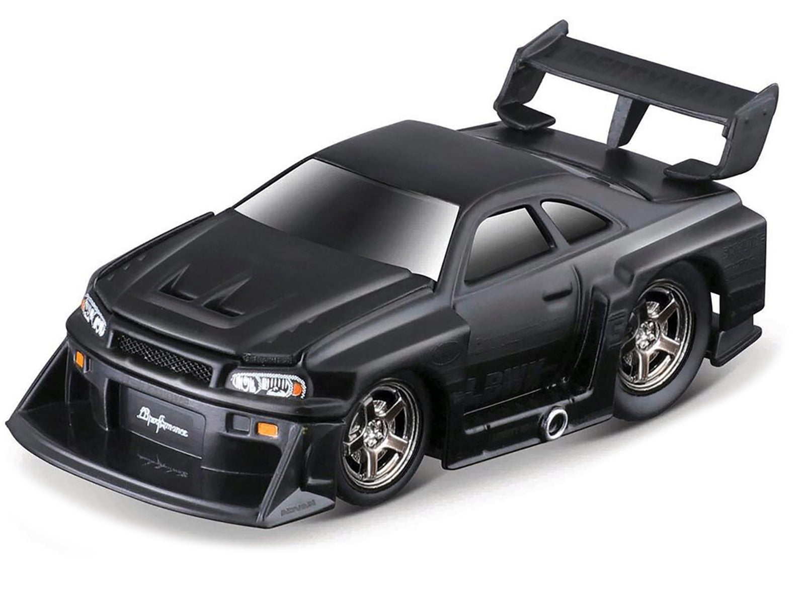 1999 Nissan Skyline GT-R (R34) #5 "Liberty Walk" Matt Black 1/64 Diecast Model Car by Muscle Machines Muscle Machines