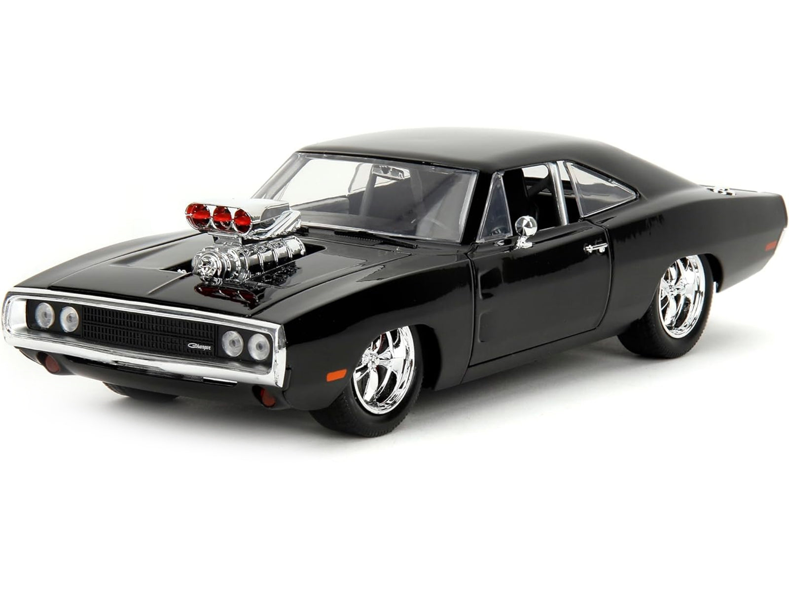 Dodge Charger R/T Black with Dom Diecast Figure "Fast & Furious" (2009) Movie "Hollywood Rides" Series 1/24 Diecast Model Car by Jada Jada