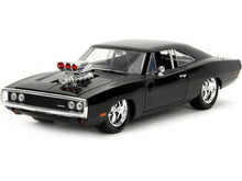 Load image into Gallery viewer, Dodge Charger R/T Black with Dom Diecast Figure &quot;Fast &amp; Furious&quot; (2009) Movie &quot;Hollywood Rides&quot; Series 1/24 Diecast Model Car by Jada Jada
