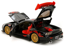 Load image into Gallery viewer, 1993 Mazda RX-7 Black with Graphics &quot;Lab Monkeys&quot; with Saru Diecast Figure &quot;Hollywood Rides&quot; Series 1/24 Diecast Model Car by Jada Jada
