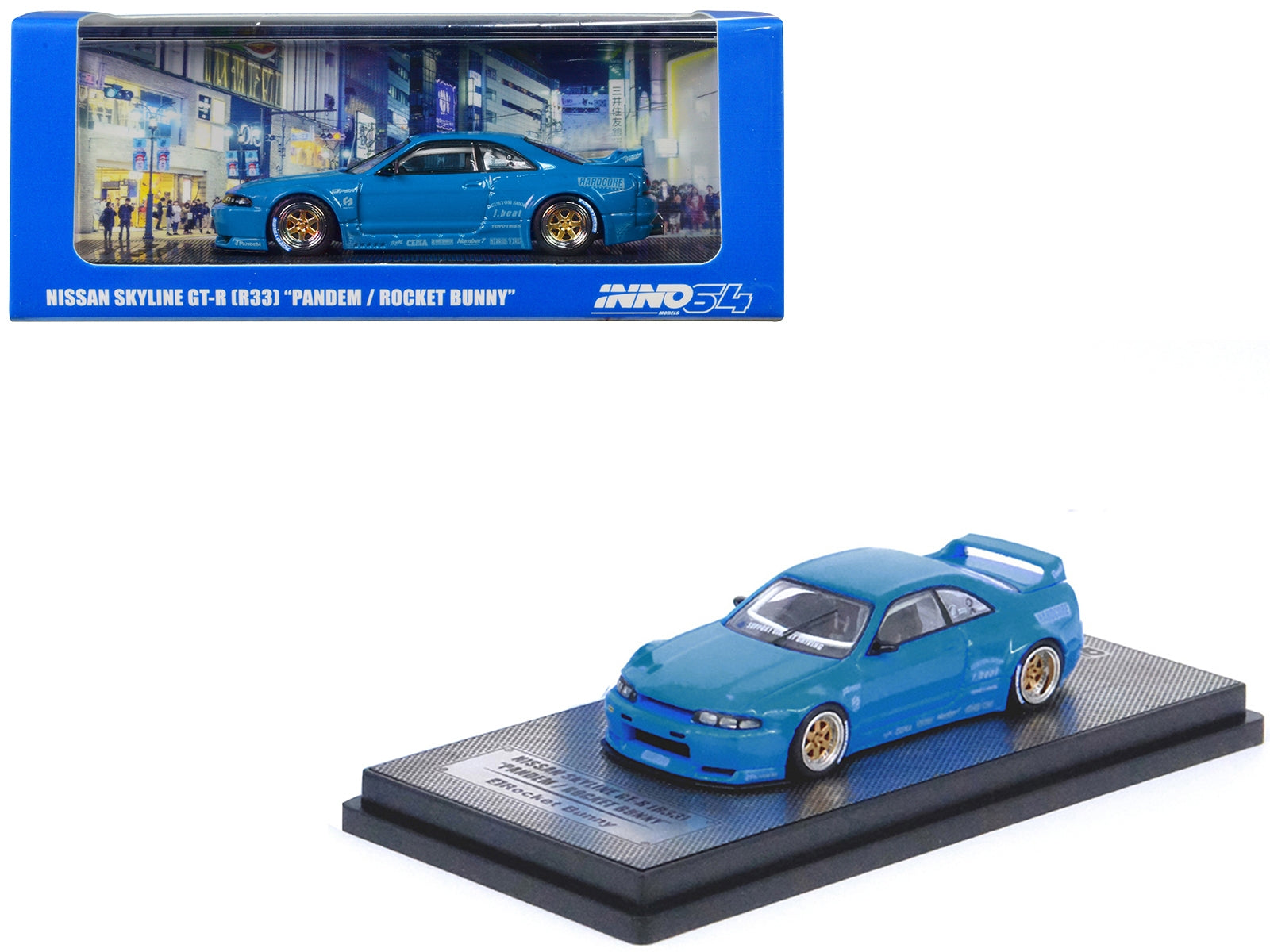 Nissan Skyline GT-R (R33) RHD (Right Hand Drive) Blue "Pandem - Rocket Bunny" 1/64 Diecast Model Car by Inno Models Inno Models