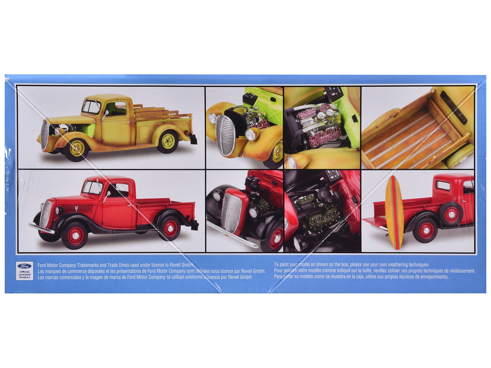 Level 5 Model Kit 1937 Ford Pickup Truck with Surfboard 2-in-1 Kit 1/25 Scale Model by Revell Revell