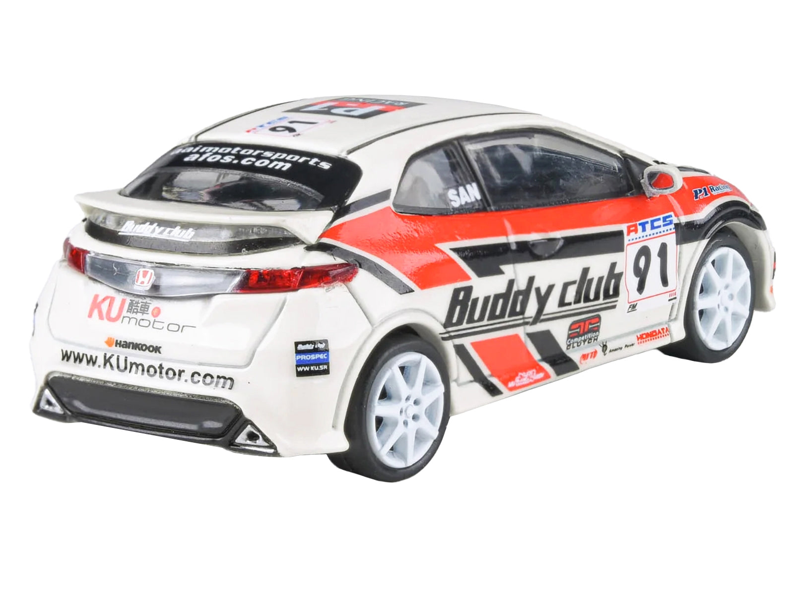 2007 Honda Civic Type R FN2 RHD (Right Hand Drive) #91 "Buddy Club - Asian Touring Car Series" (2012) 1/64 Diecast Model Car by Paragon Models Paragon