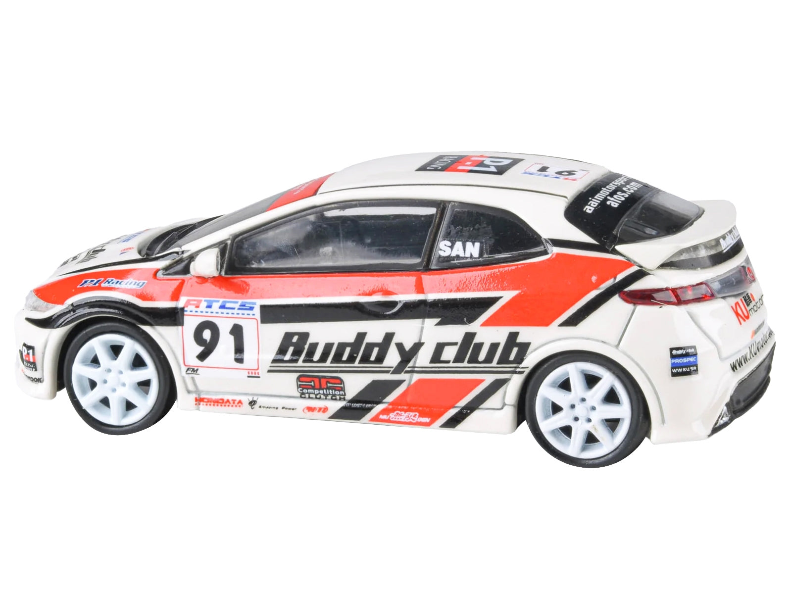 2007 Honda Civic Type R FN2 RHD (Right Hand Drive) #91 "Buddy Club - Asian Touring Car Series" (2012) 1/64 Diecast Model Car by Paragon Models Paragon