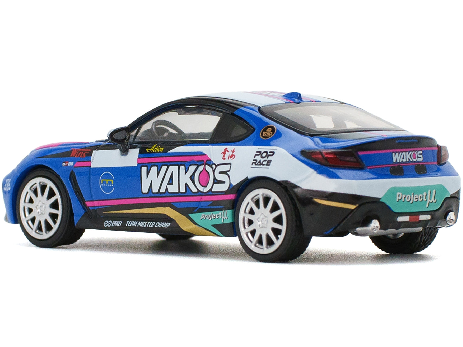 Toyota GR86 "Wako's" Blue with Graphics 1/64 Diecast Model Car by Pop Race Pop Race