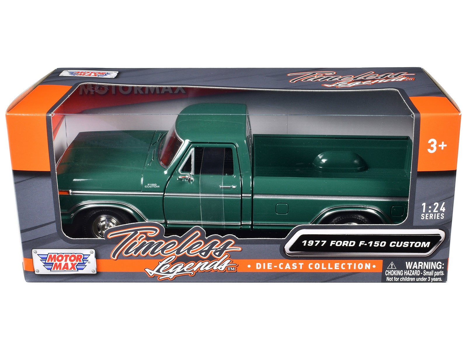 1977 Ford F-150 Custom Pickup Truck Green "Timeless Legends" Series 1/24 Diecast Model Car by Motormax Motormax