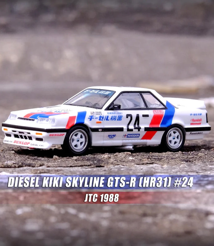 Nissan Skyline GTS-R (HR31) RHD (Right Hand Drive) #24 Motoji Sekine - Tomokazu Sakata "Diesel Kiki" "All-Japan Touring Car Championship" (1988) 1/64 Diecast Model Car by Inno Models Inno Models