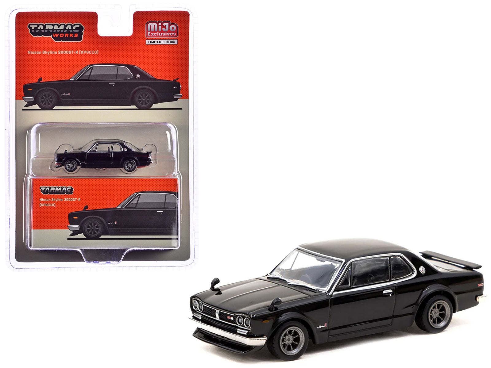 Nissan Skyline 2000GT-R (KPGC10) RHD (Right Hand Drive) Black "Global64" Series 1/64 Diecast Model by Tarmac Works Tarmac Works